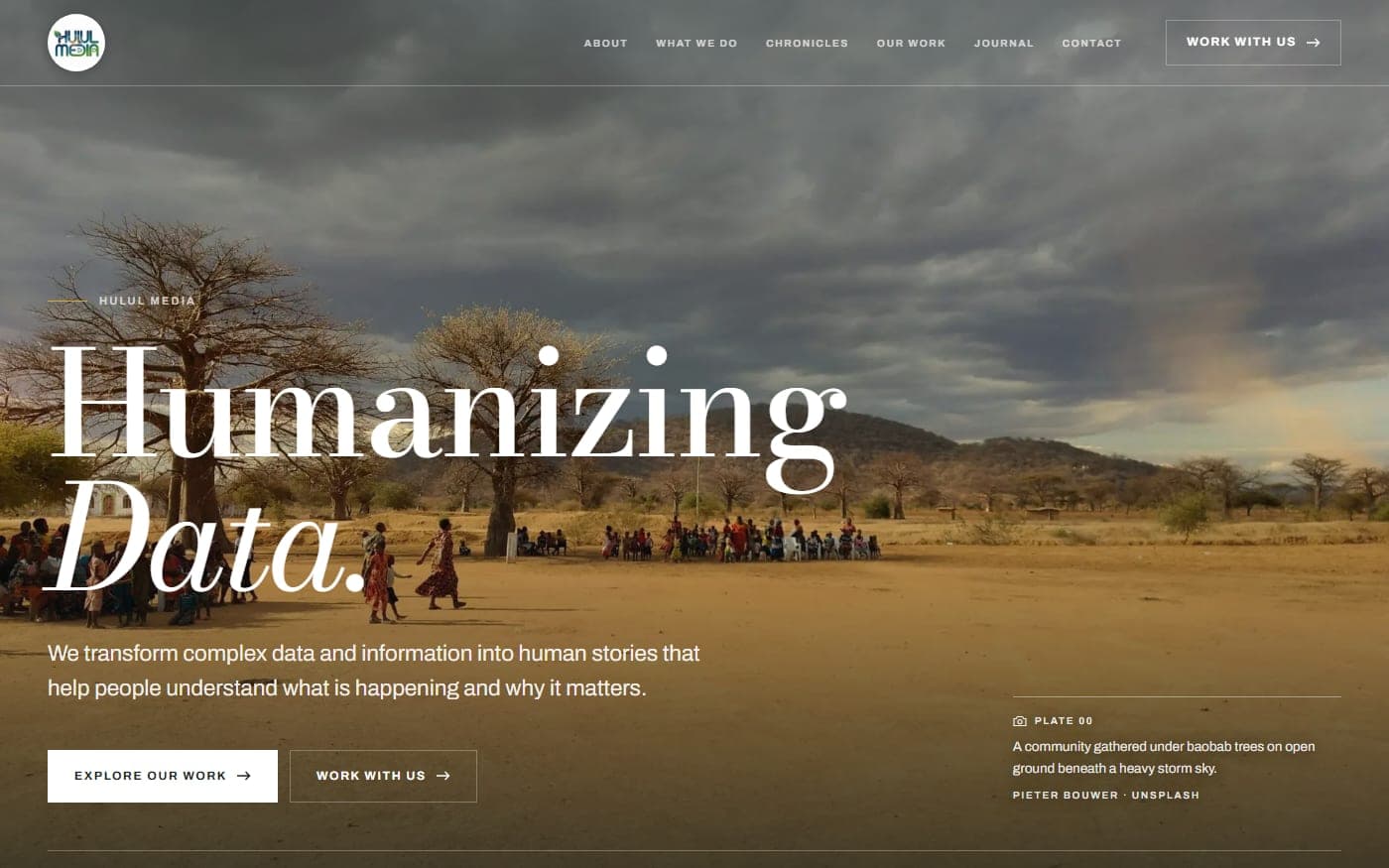 Hulul Media storytelling and documentary studio website designed by Hasbiyallahu Jafaru — editorial web design