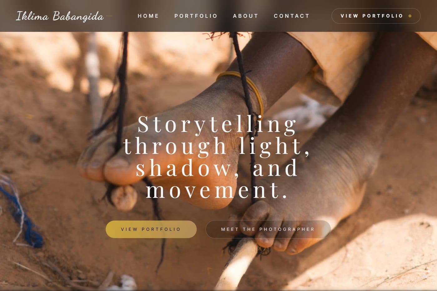 Iklima Babangida fine art photography portfolio website designed by Hasbiyallahu Jafaru — full-bleed gallery web design