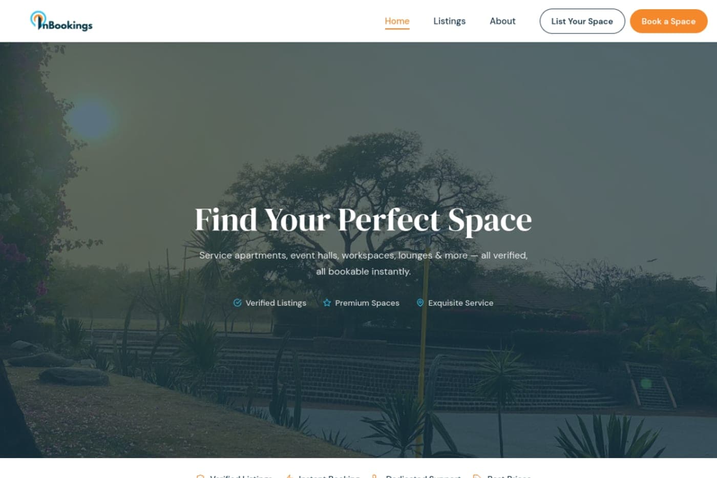 InBookings Online — booking platform web app built by Hasbiyallahu Jafaru, full-stack developer